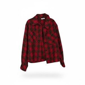 Red Plaid Women's Blazer - GeeGee - 1xl